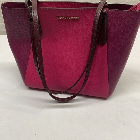 Michael Kors Kimberly Small Bonded Tote signature Electric Pink Multi Leather - Picture 10 of 10